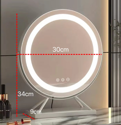 Illuminated Vanity Makeup Mirror with Adjustable Lighting Modes, 15X Magnification, Smart Touch Control, and 360° Rotation