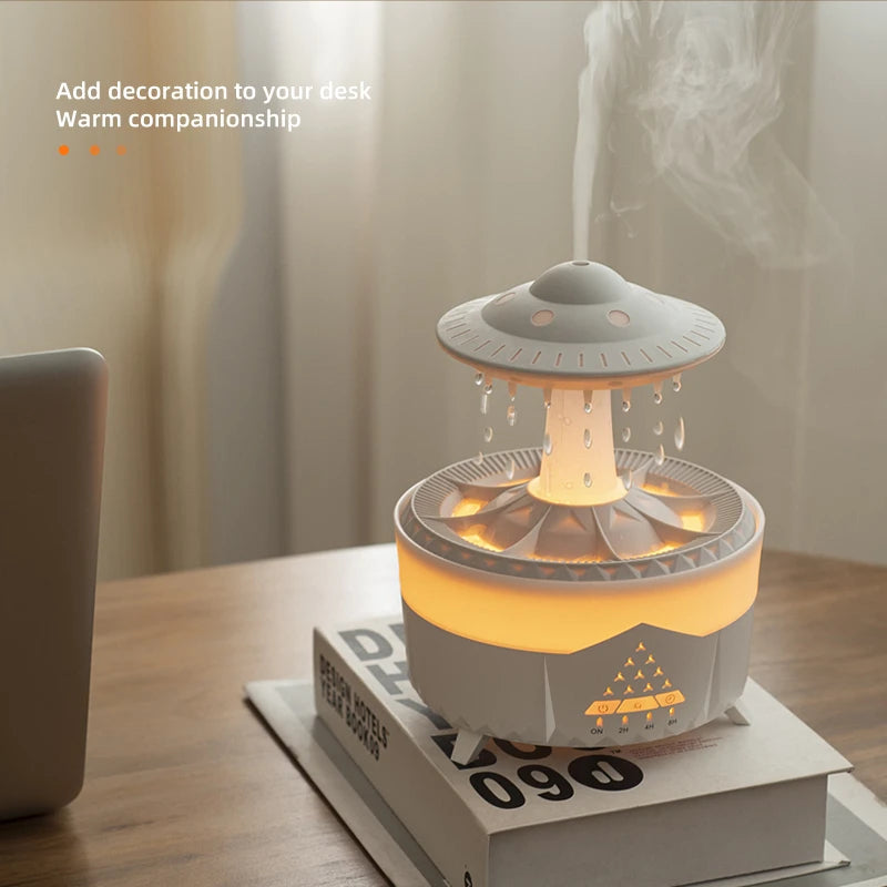 UFO Raindrop Humidifier - USB Aromatherapy Essential Oil Diffuser and Mist Maker for Home Decor