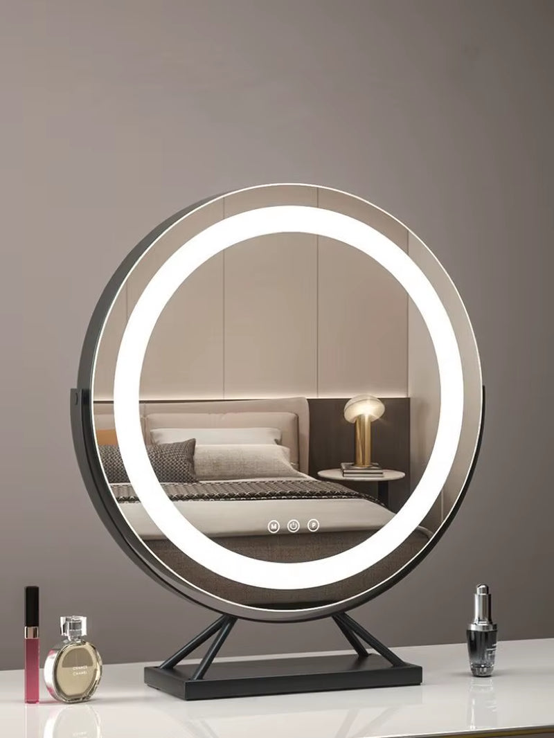 Illuminated Vanity Makeup Mirror with Adjustable Lighting Modes, 15X Magnification, Smart Touch Control, and 360° Rotation