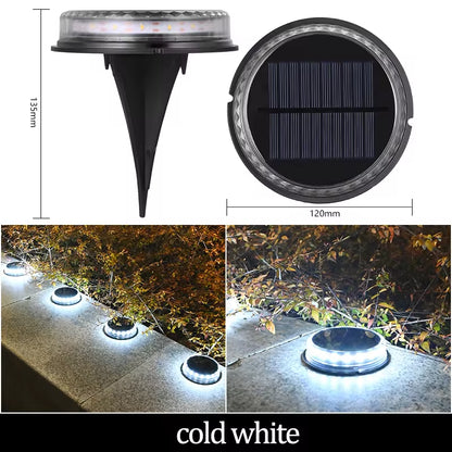 Professional Solar Ground Lights for Outdoor Decoration, 12 LED Waterproof Solar Disk Lights for Gardens, Pathways, Lawns, and Patios