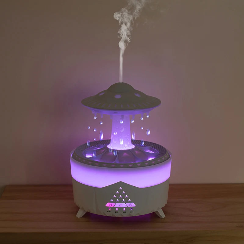 UFO Raindrop Humidifier - USB Aromatherapy Essential Oil Diffuser and Mist Maker for Home Decor