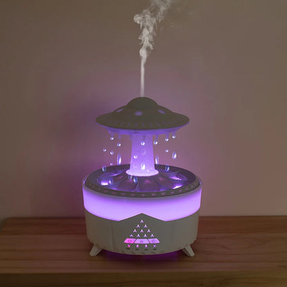 UFO Raindrop Humidifier - USB Aromatherapy Essential Oil Diffuser and Mist Maker for Home Decor