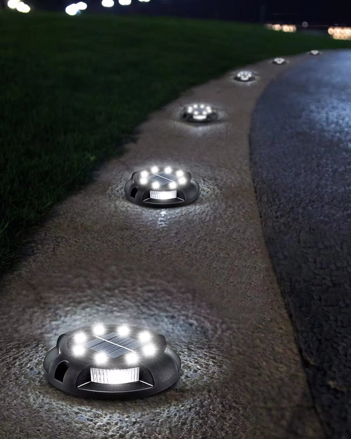Professional Solar Ground Lights for Outdoor Decoration, 12 LED Waterproof Solar Disk Lights for Gardens, Pathways, Lawns, and Patios