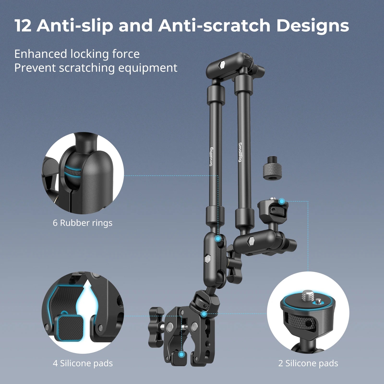 Adjustable Desktop Shooting Magic Arm Kit with Crab Clamp for Smartphones, Webcams, and Action Cameras 4766