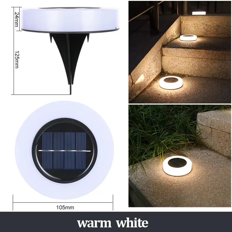 Professional Solar Ground Lights for Outdoor Decoration, 12 LED Waterproof Solar Disk Lights for Gardens, Pathways, Lawns, and Patios