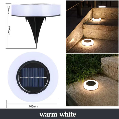 Professional Solar Ground Lights for Outdoor Decoration, 12 LED Waterproof Solar Disk Lights for Gardens, Pathways, Lawns, and Patios