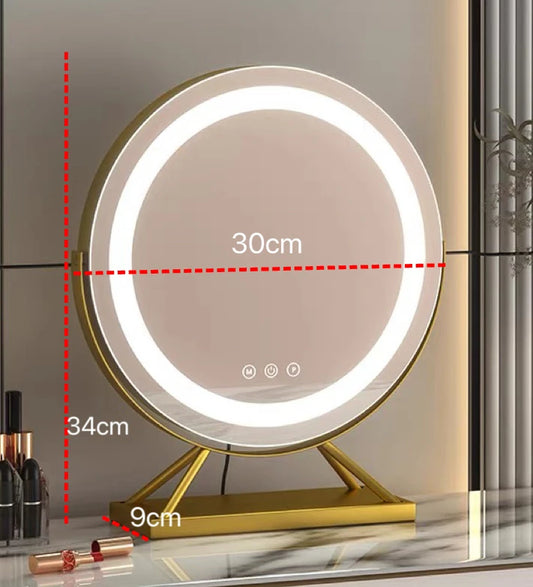 Illuminated Vanity Makeup Mirror with Adjustable Lighting Modes, 15X Magnification, Smart Touch Control, and 360° Rotation