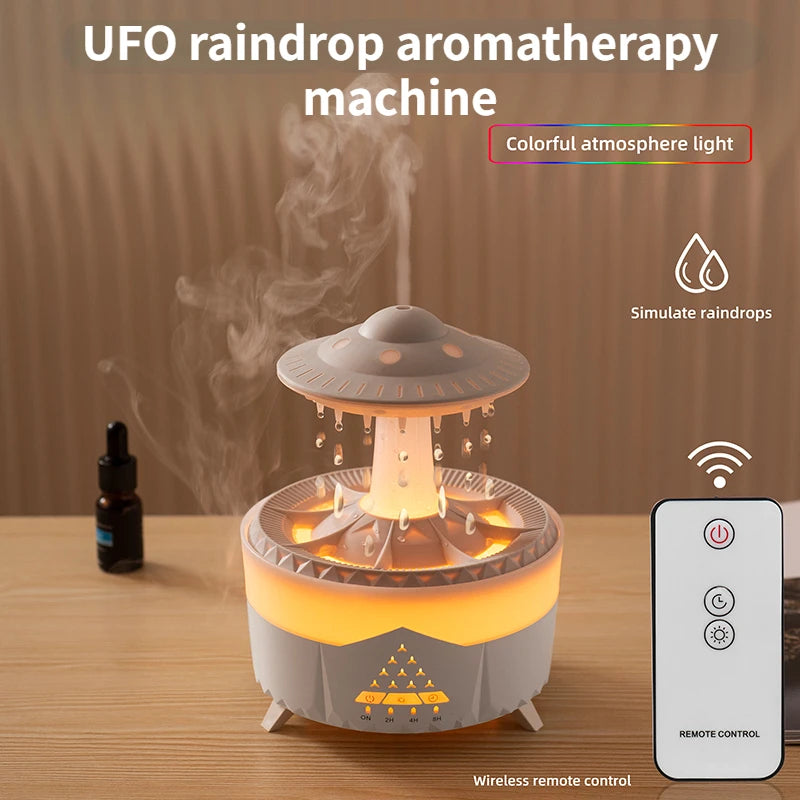 UFO Raindrop Humidifier - USB Aromatherapy Essential Oil Diffuser and Mist Maker for Home Decor