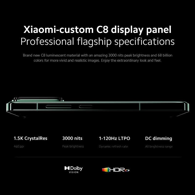 14 Global Version Smartphone with 256GB/512GB Storage, 120Hz 6.36" AMOLED Display, Snapdragon 8 Gen 3, 50MP Leica Camera, 90W Hypercharge