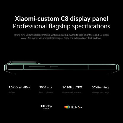 14 Global Version Smartphone with 256GB/512GB Storage, 120Hz 6.36" AMOLED Display, Snapdragon 8 Gen 3, 50MP Leica Camera, 90W Hypercharge