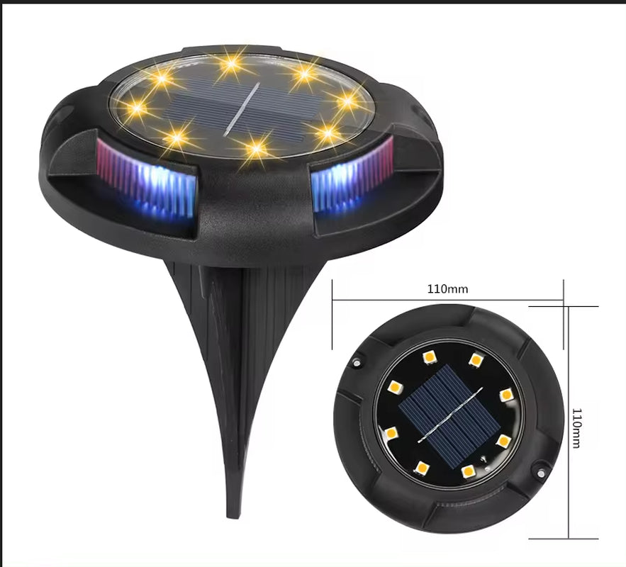 Professional Solar Ground Lights for Outdoor Decoration, 12 LED Waterproof Solar Disk Lights for Gardens, Pathways, Lawns, and Patios